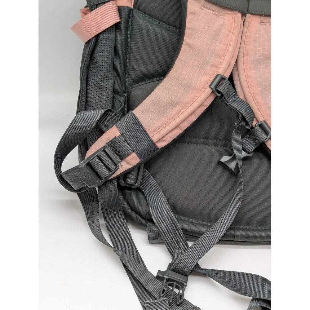 The North Face Recon Backpack Pink Black Laptop School Travel Hiking 18x13x6.5